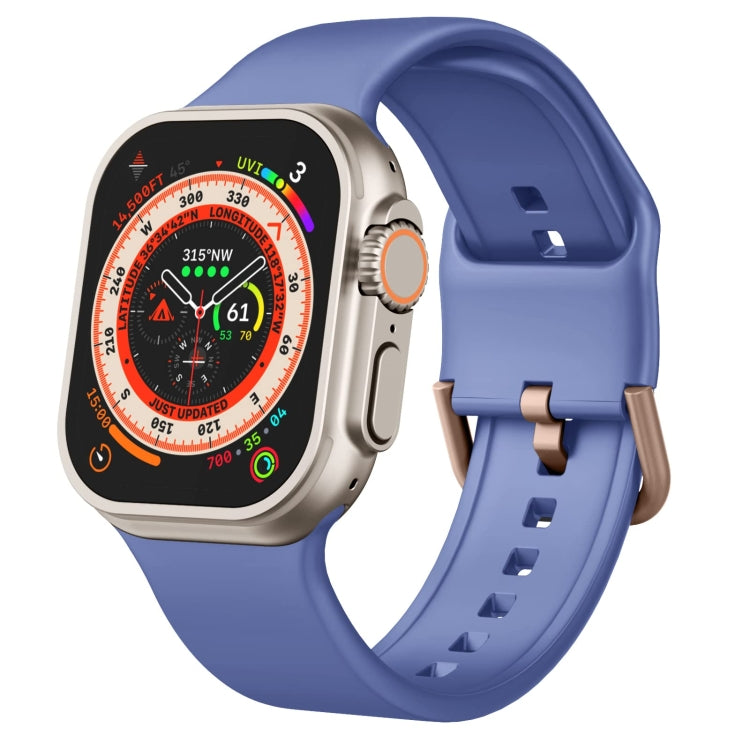 For Apple Watch 42mm Pin Buckle Silicone Watch Band(Cyan Blue) - Watch Bands by PMC TechLife | Online Shopping South Africa | PMC TechLife