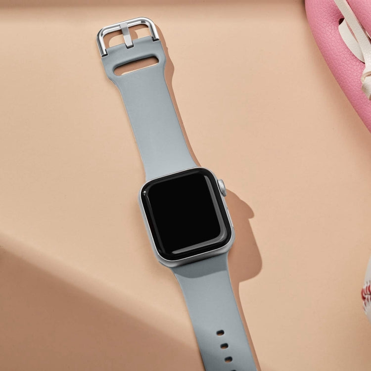 For Apple Watch Series 9 45mm Pin Buckle Silicone Watch Band(Light Grey) - free shipping - PMC TechLife - Order now!