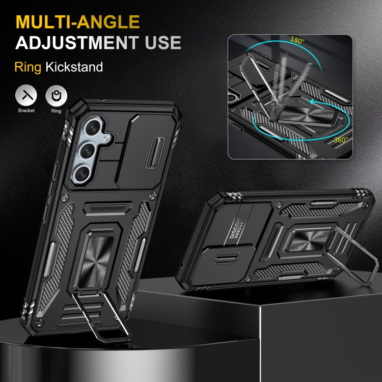 For Samsung Galaxy S23 FE 5G Armor PC + TPU Camera Shield Phone Case(Black) - free shipping - PMC TechLife - Order now!