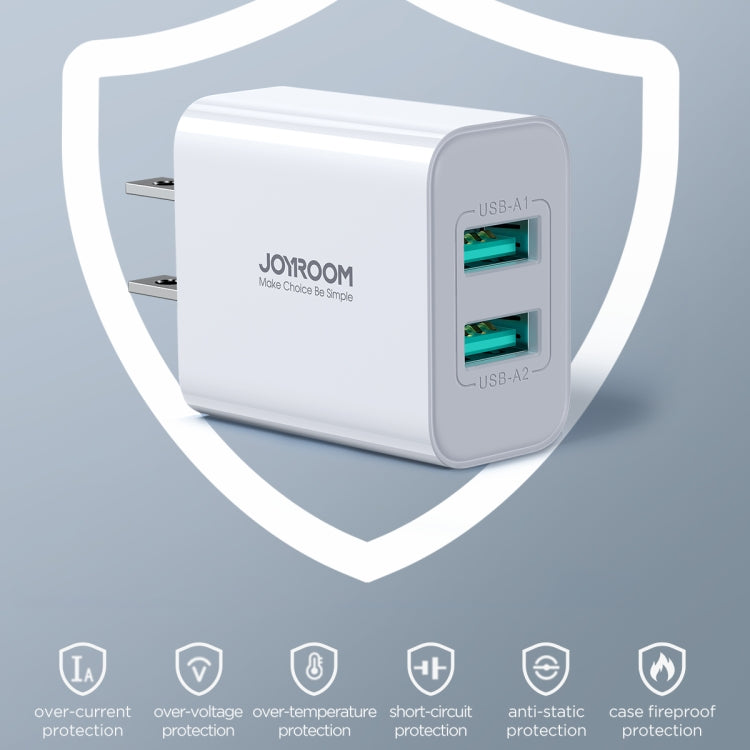 JOYROOM JR-TCN04 2.1A Dual USB Charger, Specification:US Plug - USB Charger by JOYROOM | Online Shopping South Africa | PMC Jewellery