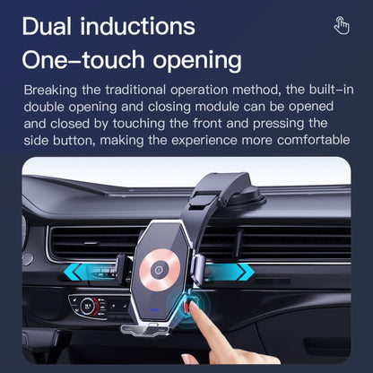 TOTU CH-1-W 15W Wireless Charging Car Holder, Suction Cup Version(Grey) - Wireless Charger Holders by TOTUDESIGN | Online Shopping South Africa | PMC Jewellery | Buy Now Pay Later Mobicred