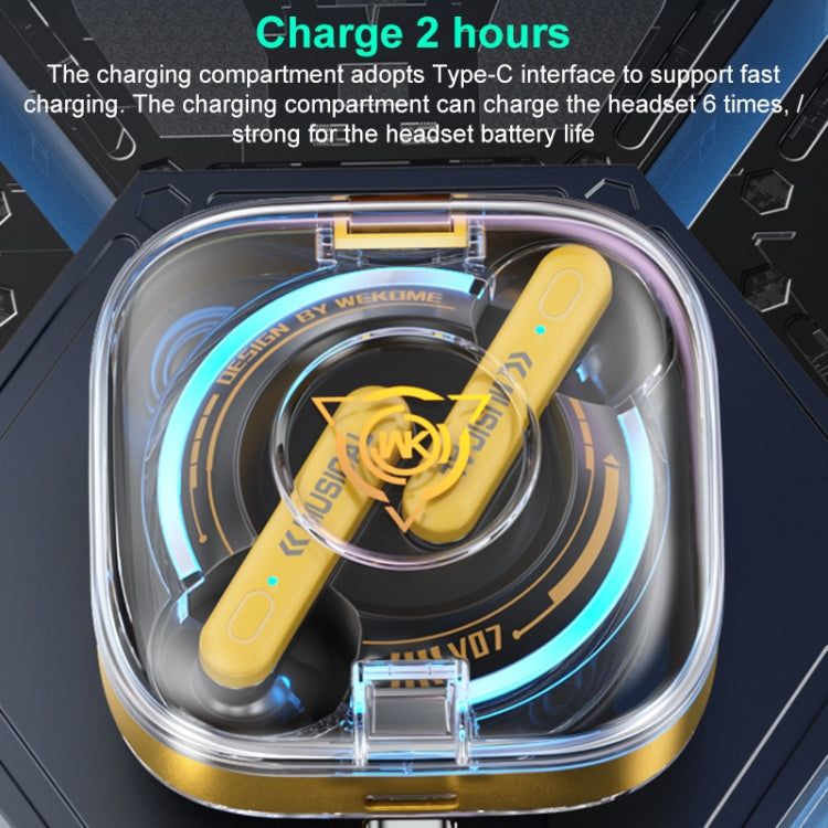 WK V07 Vanguard Series Starshards Wireless Bluetooth Earphone(Yellow) - Bluetooth Earphone by WK | Online Shopping South Africa | PMC Jewellery | Buy Now Pay Later Mobicred