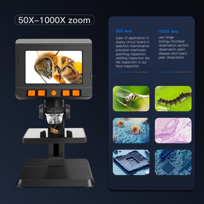 P110 50X-1000X Desktop Electronic Digital Microscope with 4.3 inch Screen - Digital Microscope by PMC Jewellery | Online Shopping South Africa | PMC Jewellery | Buy Now Pay Later Mobicred