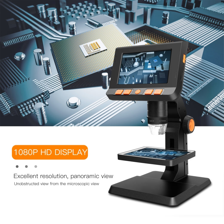 P110 50X-1000X Desktop Electronic Digital Microscope with 4.3 inch Screen - Digital Microscope by PMC Jewellery | Online Shopping South Africa | PMC Jewellery | Buy Now Pay Later Mobicred