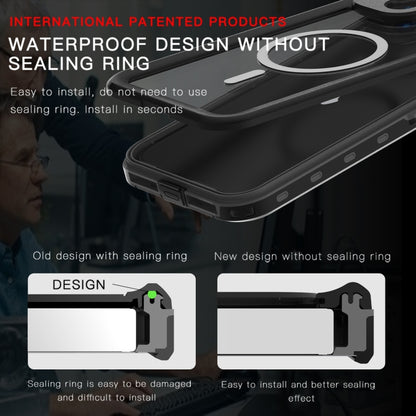 For iPhone 15 Plus RedPepper IP68 Waterproof MagSafe Phone Case(Black) - iPhone 15 Plus Cases by RedPepper | Online Shopping South Africa | PMC Jewellery | Buy Now Pay Later Mobicred