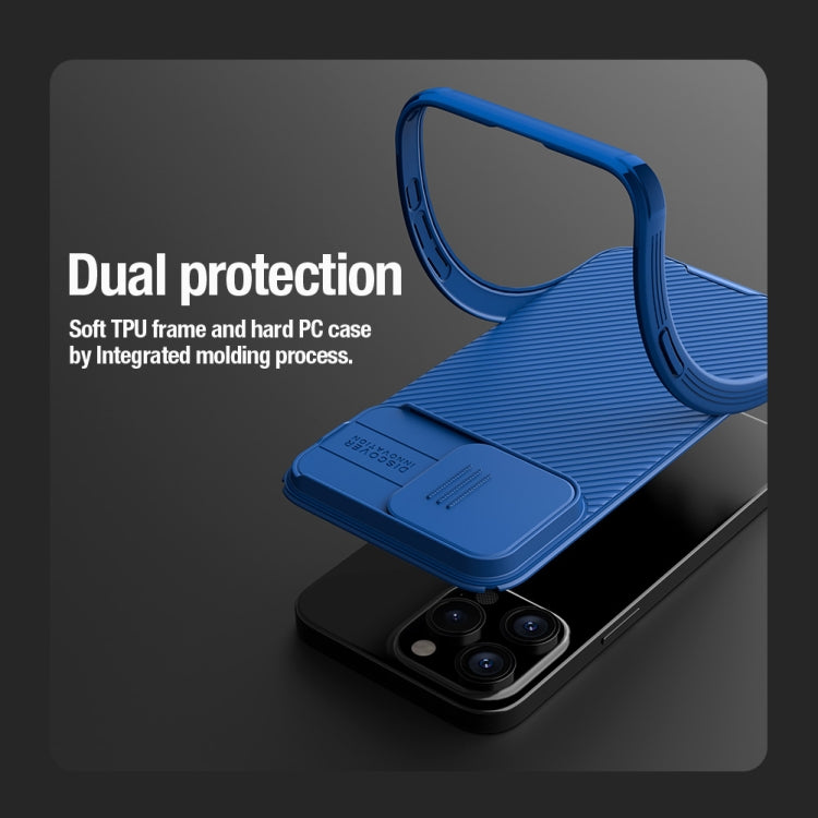 For iPhone 15 Pro NILLKIN CamShield Pro PC Phone Case(Blue) - iPhone 15 Pro Cases by NILLKIN | Online Shopping South Africa | PMC TechLife