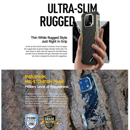 Ulefone Armor 22, 8GB+256GB, IP68/IP69K Rugged Phone, 6.58 inch Android 13 MediaTek Helio G96 Octa Core, Network: 4G, NFC, OTG(All Black) - Ulefone by Ulefone | Online Shopping South Africa | PMC Jewellery | Buy Now Pay Later Mobicred