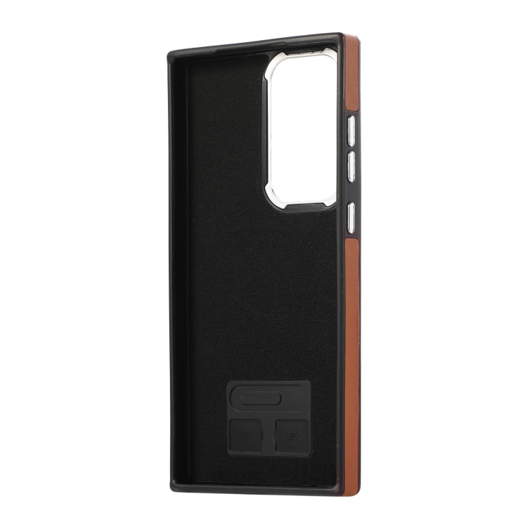 For Samsung Galaxy S22 Ultra 5G Side Leather Magsafe Phone Case(Brown) - Galaxy S22 Ultra 5G Cases by PMC TechLife | Online Shopping South Africa | PMC TechLife