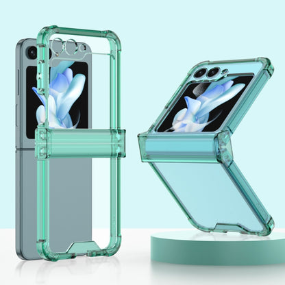 For Samsung Galaxy Z Flip5 GKK Electroplated Airbag Hinge Shockproof Phone Case(Transparent Green) - Galaxy Z Flip5 Cases by GKK | Online Shopping South Africa | PMC Jewellery | Buy Now Pay Later Mobicred