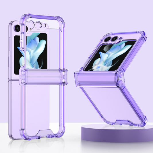 For Samsung Galaxy Z Flip5 GKK Electroplated Airbag Hinge Shockproof Phone Case(Transparent Purple) - Galaxy Z Flip5 Cases by GKK | Online Shopping South Africa | PMC Jewellery | Buy Now Pay Later Mobicred