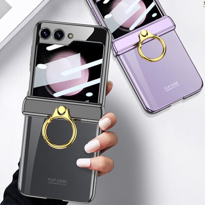 For Samsung Galaxy Z Flip5 GKK Magnetic Folding Phantom Rotary Phone Case with Ring Holder(Purple) - Galaxy Z Flip5 Cases by GKK | Online Shopping South Africa | PMC Jewellery | Buy Now Pay Later Mobicred