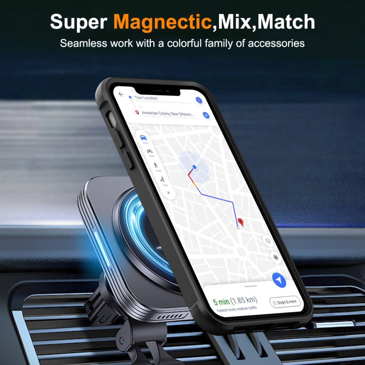 For iPhone 13 Pro Max / 12 Pro Max MagSafe Magnetic Rotating Holder Phone Case(Black) - iPhone 13 Pro Max Cases by PMC TechLife | Online Shopping South Africa | PMC TechLife | Buy Now Pay Later Mobicred