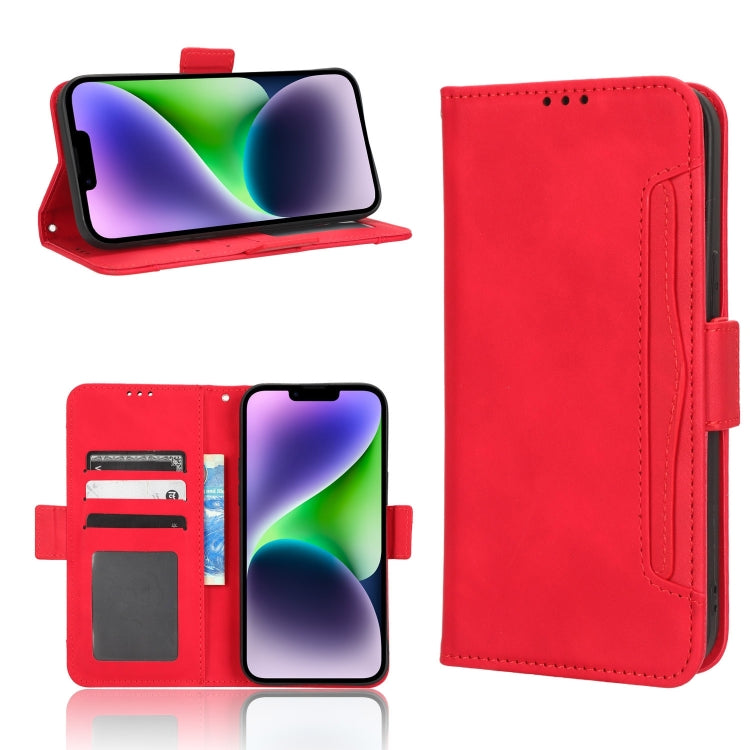 For iPhone 15 Pro Max Skin Feel Calf Texture Card Slots Leather Phone Case(Red) - iPhone 15 Pro Max Cases by PMC TechLife | Online Shopping South Africa | PMC TechLife | Buy Now Pay Later Mobicred