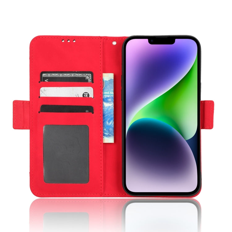 For iPhone 15 Pro Max Skin Feel Calf Texture Card Slots Leather Phone Case(Red) - iPhone 15 Pro Max Cases by PMC TechLife | Online Shopping South Africa | PMC TechLife | Buy Now Pay Later Mobicred