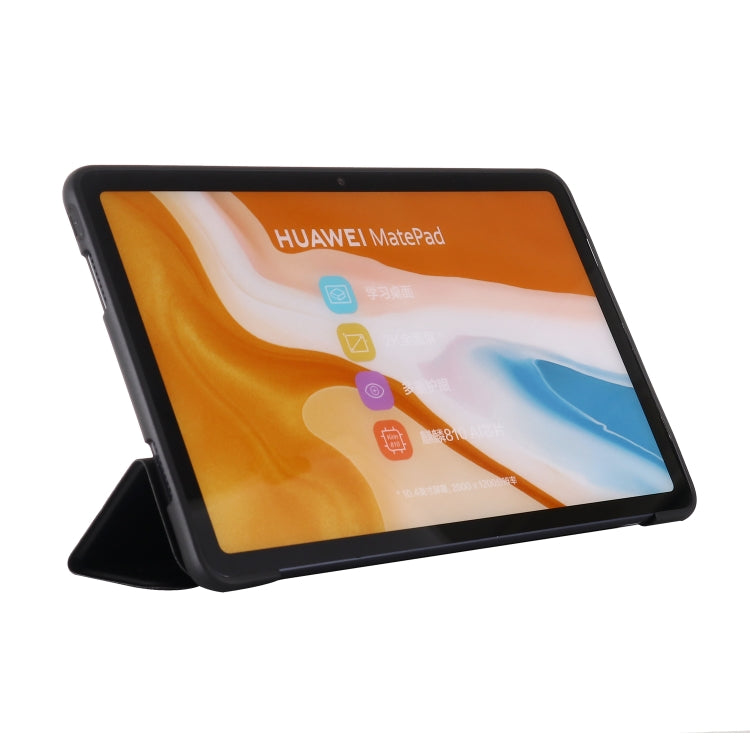 For Huawei Matepad 10.4 GEBEI Shockproof Horizontal Flip Leather Case with Three-folding Holder(Black) - Huawei by GEBEI | Online Shopping South Africa | PMC TechLife | Buy Now Pay Later Mobicred