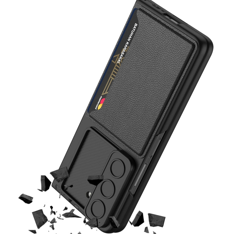 For Samsung Galaxy Z Fold5 GKK Integrated Ultra-thin Sliding Window Folding Phone Case with Card Holder(Black) - free shipping - PMC TechLife - Order now!