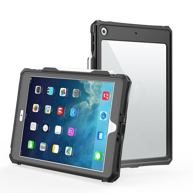 For iPad 10.2 RedPepper Shockproof Waterproof PC + TPU Protective Case with Lanyard & Pen Tray & Holder(Black) - iPad 10.2 Cases by RedPepper | Online Shopping South Africa | PMC Jewellery | Buy Now Pay Later Mobicred