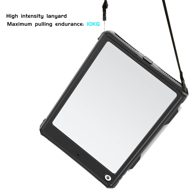 For iPad 10.2 RedPepper Shockproof Waterproof PC + TPU Protective Case with Lanyard & Pen Tray & Holder(Black) - iPad 10.2 Cases by RedPepper | Online Shopping South Africa | PMC Jewellery | Buy Now Pay Later Mobicred