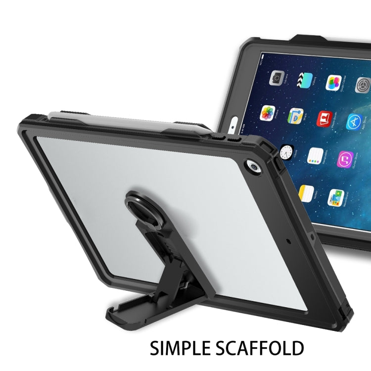 For iPad 10.2 RedPepper Shockproof Waterproof PC + TPU Protective Case with Lanyard & Pen Tray & Holder(Black) - iPad 10.2 Cases by RedPepper | Online Shopping South Africa | PMC Jewellery | Buy Now Pay Later Mobicred