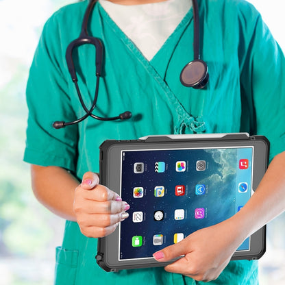 For iPad 10.2 RedPepper Shockproof Waterproof PC + TPU Protective Case with Lanyard & Pen Tray & Holder(Black) - iPad 10.2 Cases by RedPepper | Online Shopping South Africa | PMC Jewellery | Buy Now Pay Later Mobicred