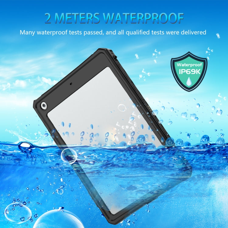 For iPad 10.2 RedPepper Shockproof Waterproof PC + TPU Protective Case with Lanyard & Pen Tray & Holder(Black) - iPad 10.2 Cases by RedPepper | Online Shopping South Africa | PMC Jewellery | Buy Now Pay Later Mobicred