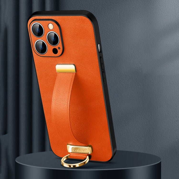 For iPhone 15 Pro Max SULADA Tide Cool Series PC + Leather Texture Skin Feel Phone Case(Orange) - free shipping - PMC TechLife - Order now!