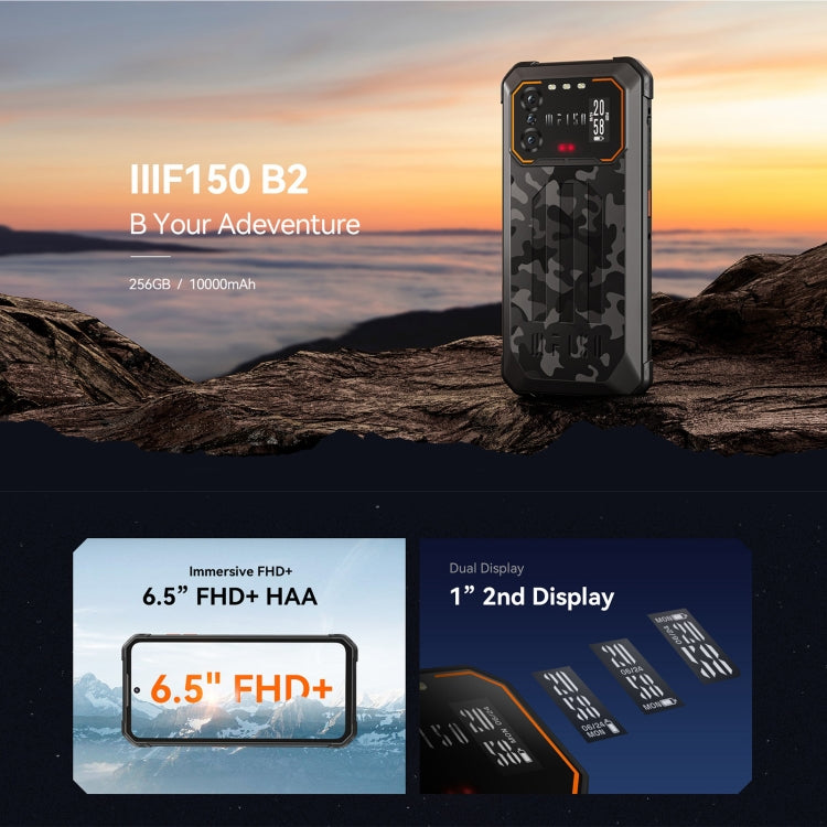 IIIF150 B2, IP68/69K / MIL-STD-810H, Side Fingerprint, Night Vision, 6.5 inch Android 13 UMS9230 Octa Core, Network: 4G, NFC, OTG 6GB+256GB(Black Orange) - Other by IIIF150 | Online Shopping South Africa | PMC Jewellery | Buy Now Pay Later Mobicred