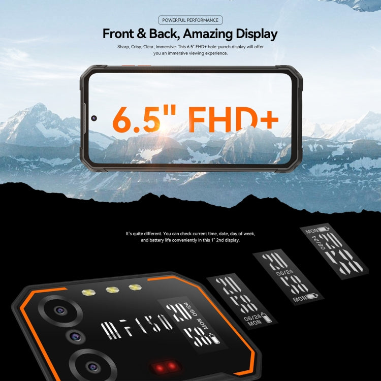 IIIF150 B2, IP68/69K / MIL-STD-810H, Side Fingerprint, Night Vision, 6.5 inch Android 13 UMS9230 Octa Core, Network: 4G, NFC, OTG 6GB+256GB(Black Orange) - Other by IIIF150 | Online Shopping South Africa | PMC Jewellery | Buy Now Pay Later Mobicred