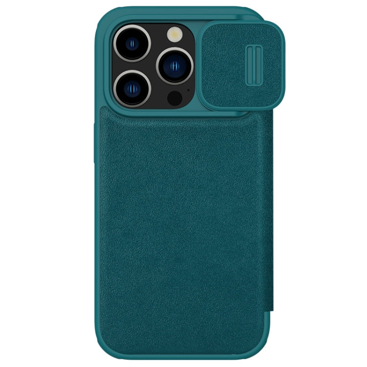 For iPhone 15 Pro NILLKIN QIN Series Pro Plain Leather Phone Case(Green) - iPhone 15 Pro Cases by NILLKIN | Online Shopping South Africa | PMC Jewellery | Buy Now Pay Later Mobicred