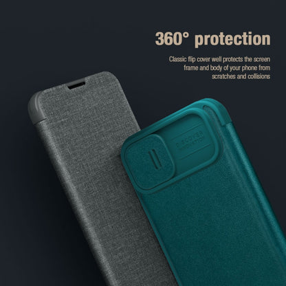 For iPhone 15 Plus NILLKIN QIN Series Pro Plain Leather Phone Case(Green) - iPhone 15 Plus Cases by NILLKIN | Online Shopping South Africa | PMC Jewellery | Buy Now Pay Later Mobicred