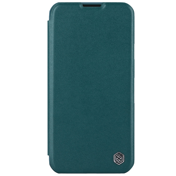 For iPhone 15 NILLKIN QIN Series Pro Plain Leather Phone Case(Green) - iPhone 15 Cases by NILLKIN | Online Shopping South Africa | PMC Jewellery | Buy Now Pay Later Mobicred