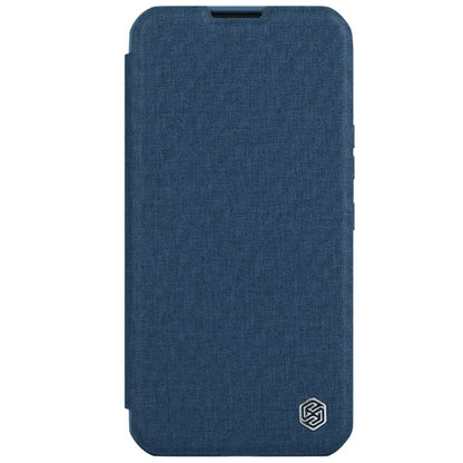 For iPhone 15 Pro Max NILLKIN QIN Series Pro Fabric Textured Leather Phone Case(Blue) - iPhone 15 Pro Max Cases by NILLKIN | Online Shopping South Africa | PMC Jewellery