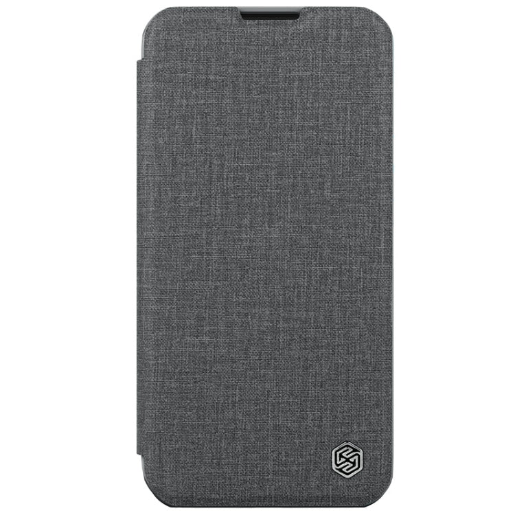 For iPhone 15 Plus NILLKIN QIN Series Pro Fabric Textured Leather Phone Case(Grey) - iPhone 15 Plus Cases by NILLKIN | Online Shopping South Africa | PMC Jewellery