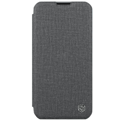 For iPhone 15 Plus NILLKIN QIN Series Pro Fabric Textured Leather Phone Case(Grey) - iPhone 15 Plus Cases by NILLKIN | Online Shopping South Africa | PMC Jewellery