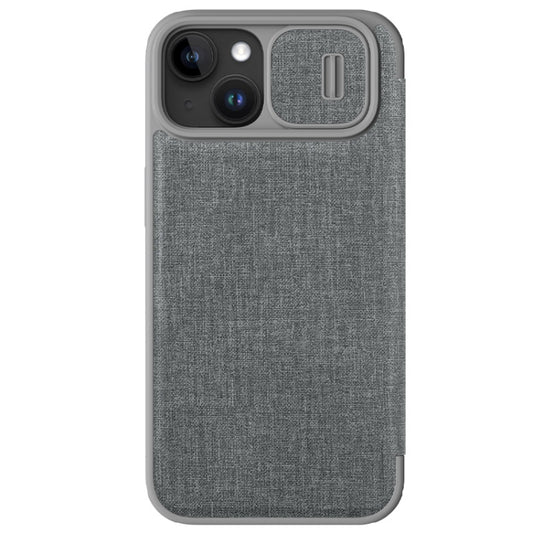 For iPhone 15 NILLKIN QIN Series Pro Fabric Textured Leather Phone Case(Grey) - iPhone 15 Cases by NILLKIN | Online Shopping South Africa | PMC Jewellery