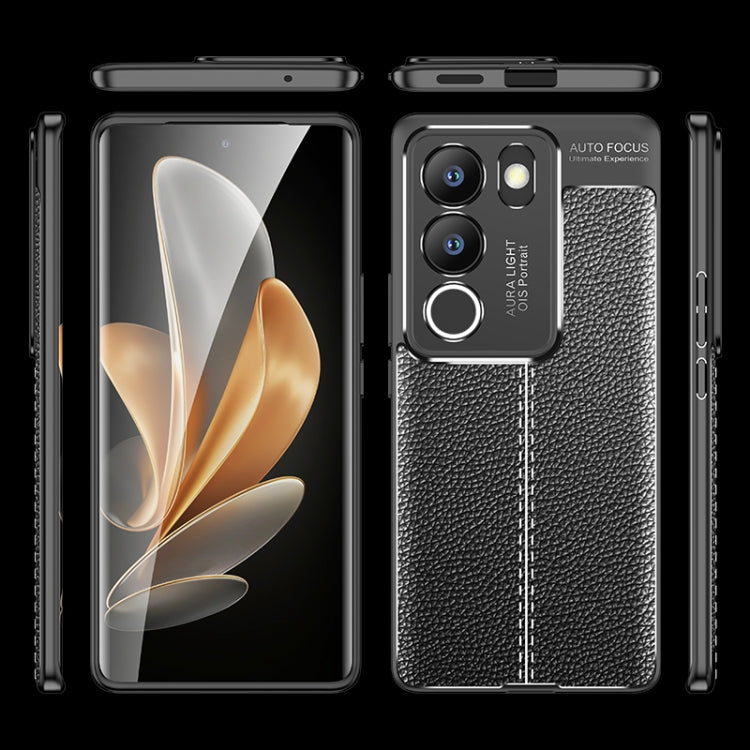 For vivo S17/S17 Pro/V29 5G Litchi Texture Shockproof TPU Phone Case(Black) - free shipping - PMC TechLife - Order now!