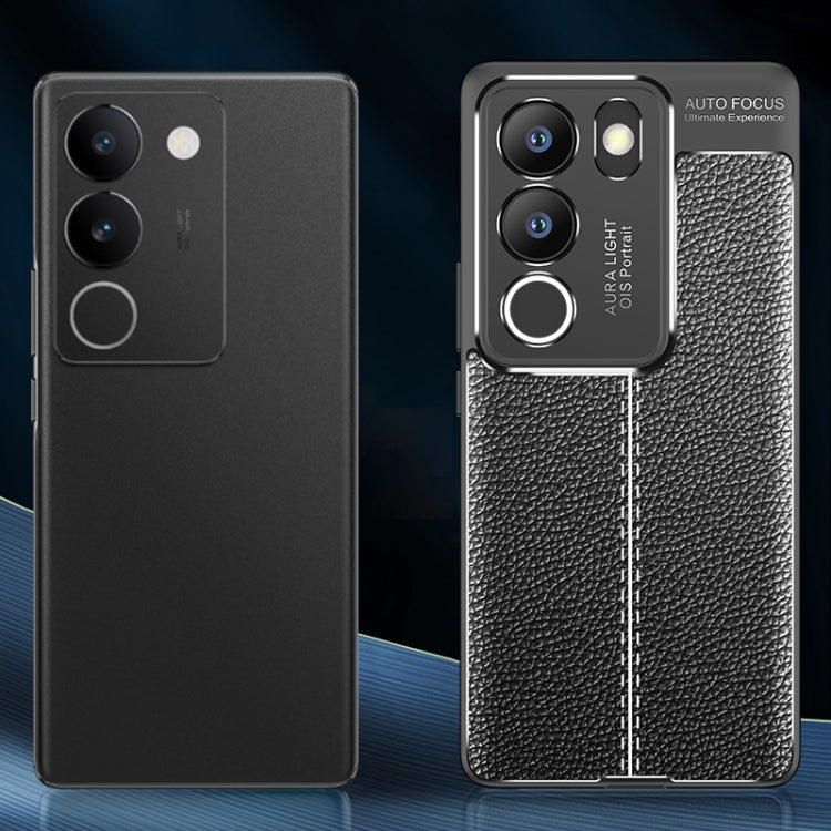 For vivo S17/S17 Pro/V29 5G Litchi Texture Shockproof TPU Phone Case(Black) - free shipping - PMC TechLife - Order now!