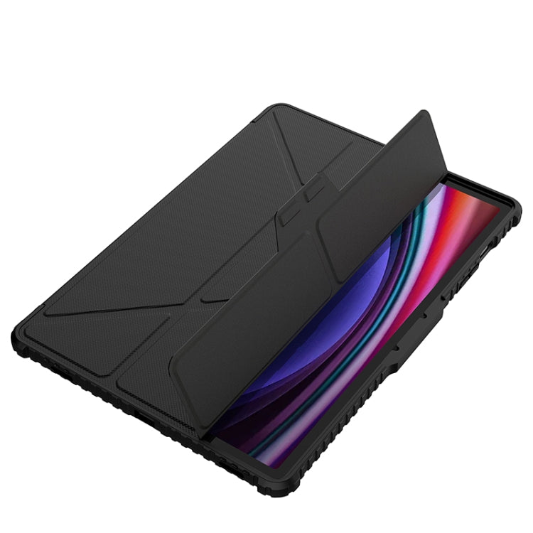 For Samsung Galaxy Tab S9+ NILLKIN Bumper Pro Multi-angle Folding Style Tablet Leather Case(Black) - Galaxy Tab S9+ Cases by NILLKIN | Online Shopping South Africa | PMC Jewellery | Buy Now Pay Later Mobicred