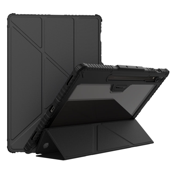 For Samsung Galaxy Tab S9 Ultra NILLKIN Bumper Pro Multi-angle Folding Style Tablet Leather Case(Black) - Galaxy Tab S9 Ultra Cases by NILLKIN | Online Shopping South Africa | PMC Jewellery | Buy Now Pay Later Mobicred