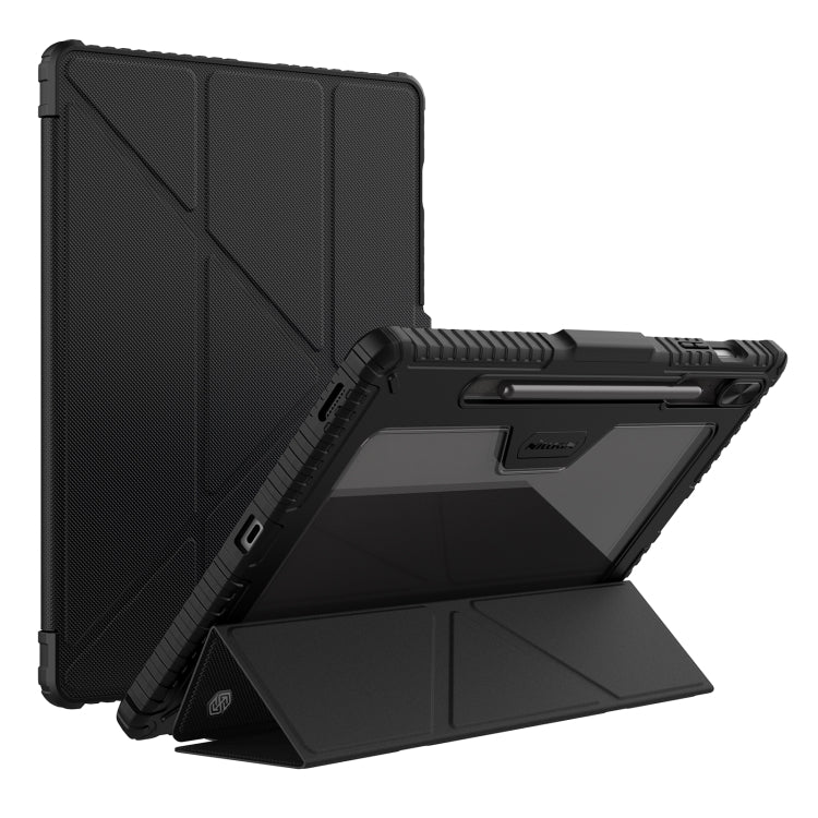 For Samsung Galaxy Tab S9 FE+ NILLKIN Bumper Pro Multi-angle Folding Style Tablet Leather Case(Black) - Galaxy Tab S9 FE+ by NILLKIN | Online Shopping South Africa | PMC Jewellery