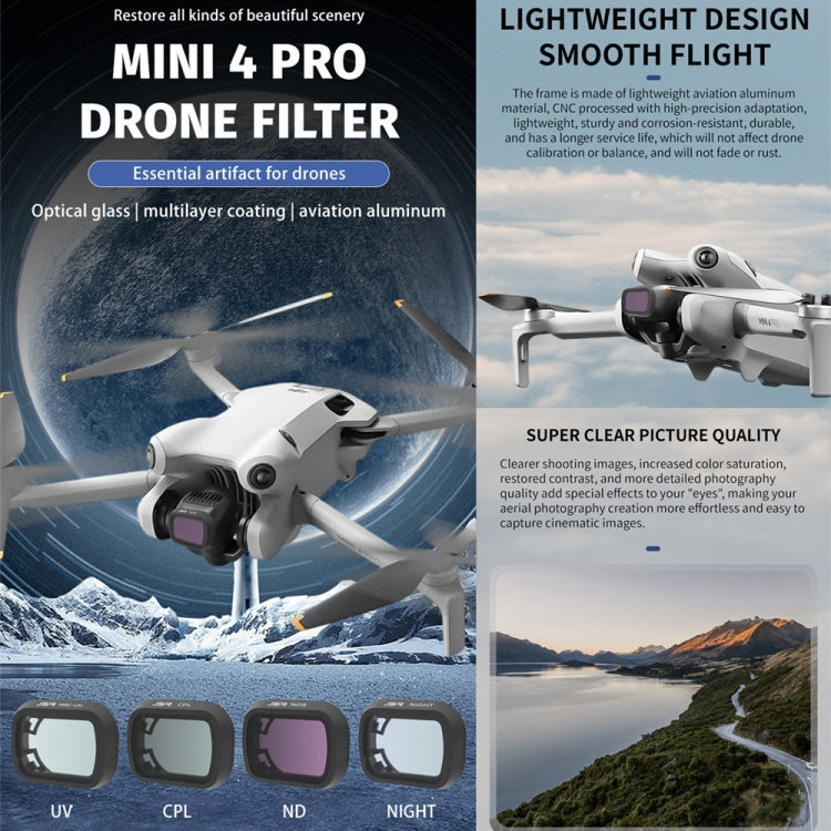For DJI Mini 4 Pro JSR KB Series Drone Camera Lens Filter, Filter:Wide CPL ND8/16/32/64 STAR - free shipping - PMC TechLife - Order now!