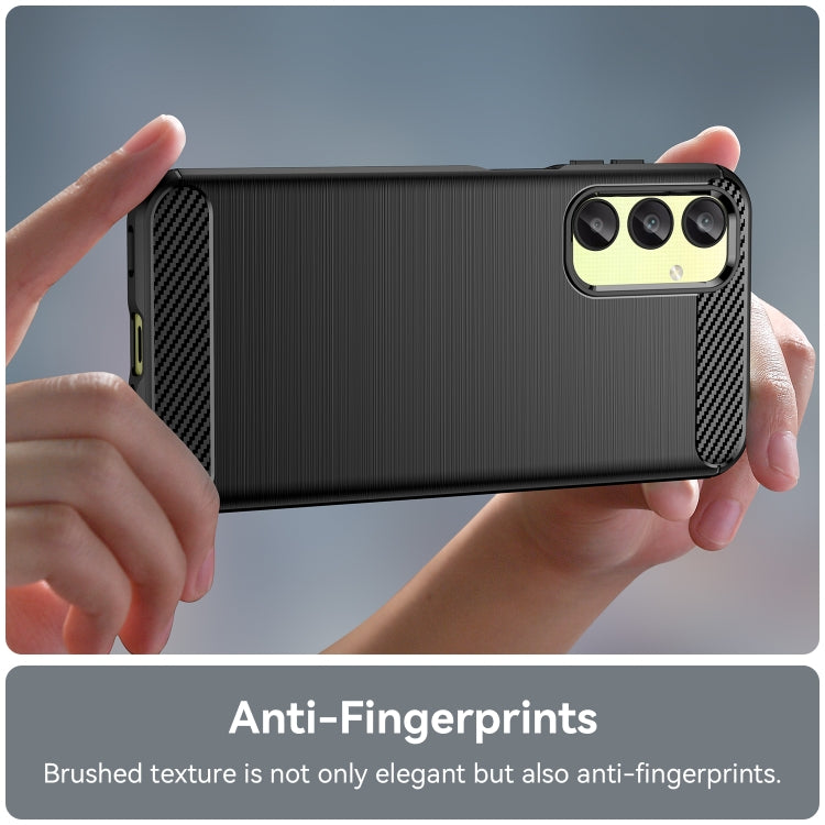 For Samsung Galaxy A25 5G Brushed Texture Carbon Fiber TPU Phone Case(Black) - Galaxy Phone Cases by PMC TechLife | Online Shopping South Africa | PMC TechLife | Buy Now Pay Later Mobicred