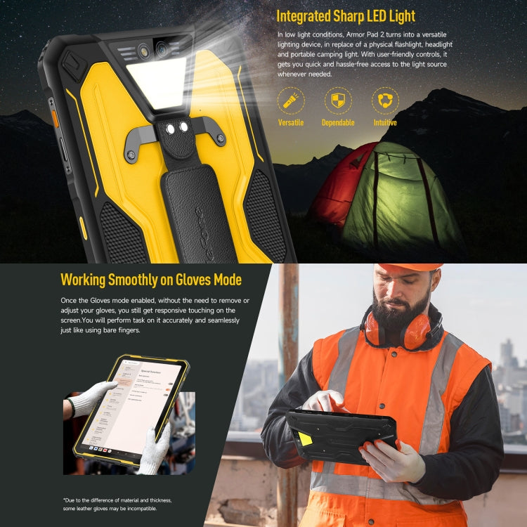 Ulefone Armor Pad 2 Rugged Tablet PC, 16GB+256GB 11 inch Android 13 MediaTek Helio G99 Octa Core 4G Network EU Plug(Yellow) - Other by Ulefone | Online Shopping South Africa | PMC Jewellery | Buy Now Pay Later Mobicred