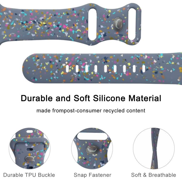 For Apple Watch Serie 5 44mm Floral Silicone Watch Band(Grey) - Watch Bands by PMC TechLife | Online Shopping South Africa | PMC TechLife