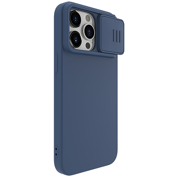 For iPhone 15 Pro Max NILLKIN CamShield Liquid Silicone Phone Case(Blue) - iPhone 15 Pro Max Cases by NILLKIN | Online Shopping South Africa | PMC Jewellery | Buy Now Pay Later Mobicred