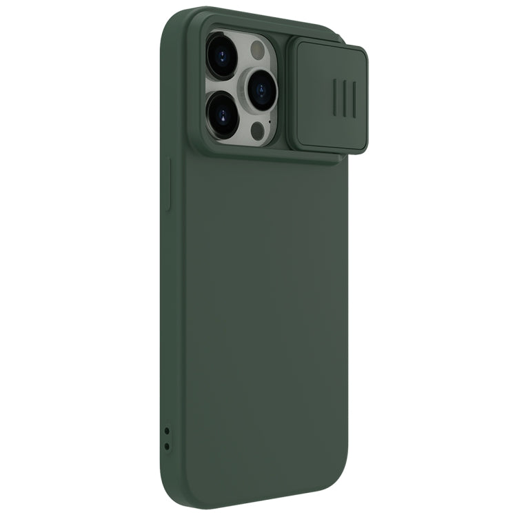 For iPhone 15 Pro NILLKIN CamShield Liquid Silicone Phone Case(Dark Green) - iPhone 15 Pro Cases by NILLKIN | Online Shopping South Africa | PMC Jewellery