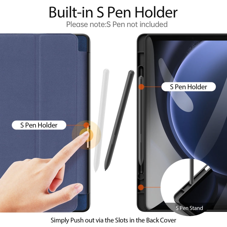 For Samsung Galaxy Tab S9 FE / S10 FE DUX DUCIS Domo Series Magnetic Flip Leather Tablet Case(Blue) - Galaxy Tab S9 FE by DUX DUCIS | Online Shopping South Africa | PMC TechLife | Buy Now Pay Later Mobicred