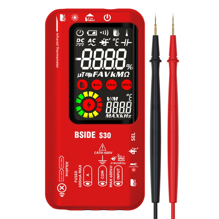 BSIDE S30 Smart Color Screen Infrared Temperature Measurement Multimeter(Red) - free shipping - PMC TechLife - Order now!