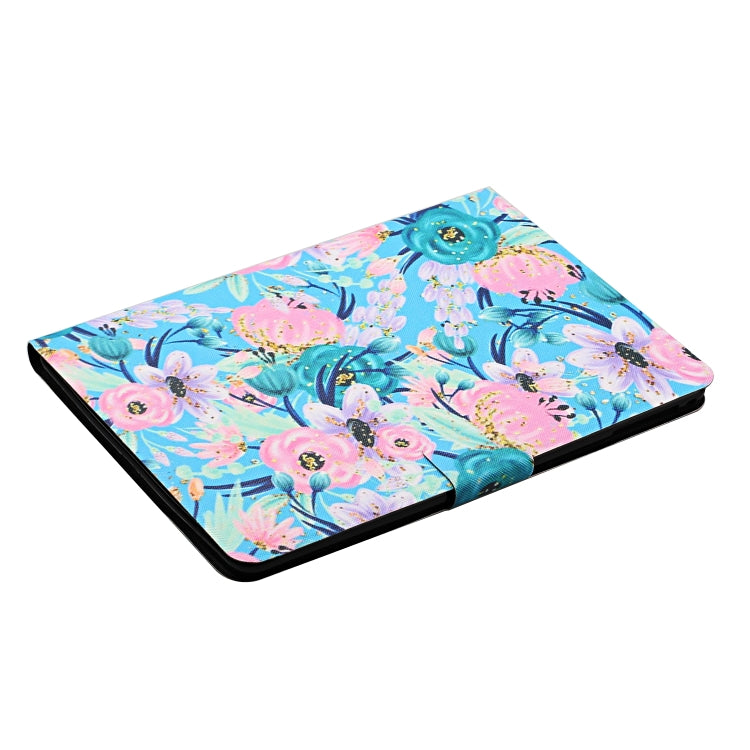 For Samsung Galaxy Tab A9 Flower Pattern Horizontal Flip PU Tablet Case with Sleep / Wake-up Function(Pink Flower) - free shipping - PMC TechLife - Order now!