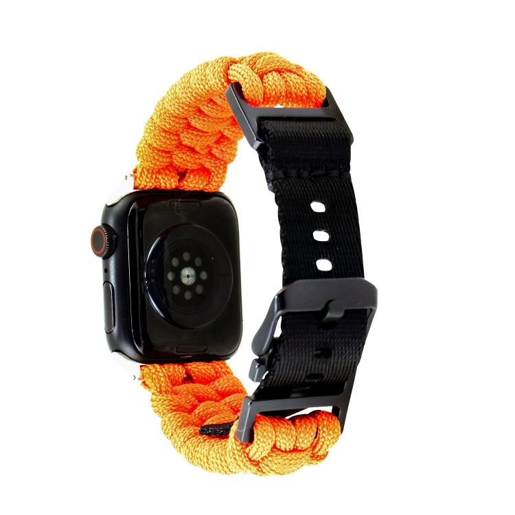 For Apple Watch SE 40mm Paracord Plain Braided Webbing Buckle Watch Band(Orange) - free shipping - PMC TechLife - Order now!